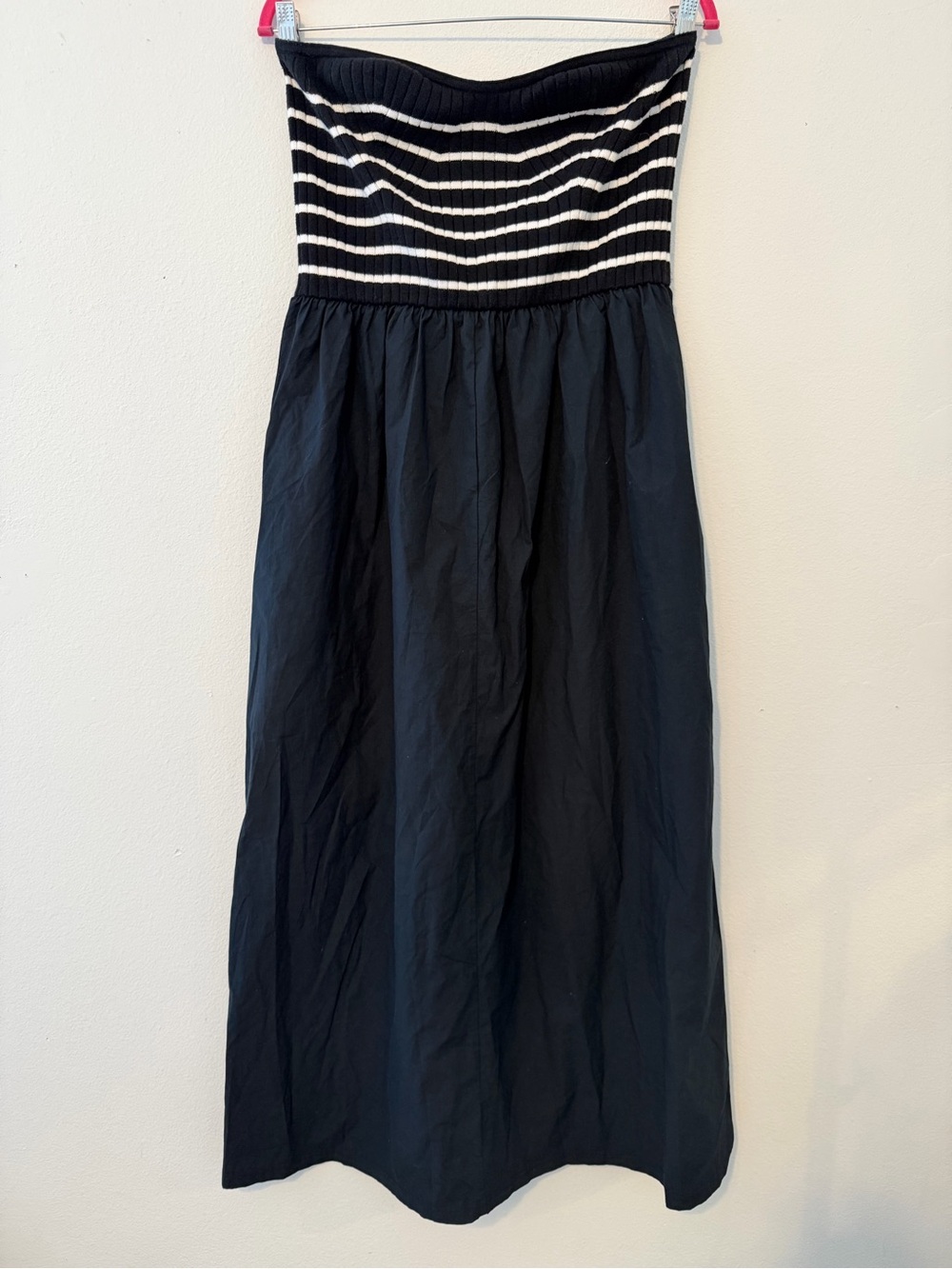 Universal Thread Black Strapless Maxi Dress with White Striped Bodice XL - Picture 2 of 5